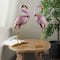25" Pink & Gold Metal Flamingo Garden Sculpture Set with Dimensional Feathers